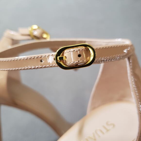 Stuart Weitzman Nudistsong Heels Adobe 8.5 STUA-WZ128 Tan Brown Patent Leather - Picture 16 of 16